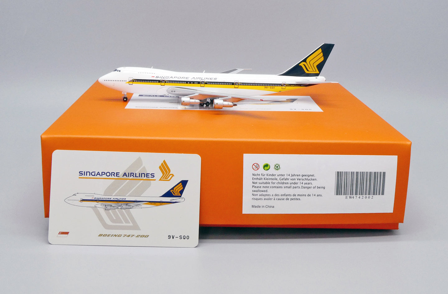 JC WINGS B747-200 SINGAPORE AIRLINES "OLD COLOURS" REG: 9V-SQO