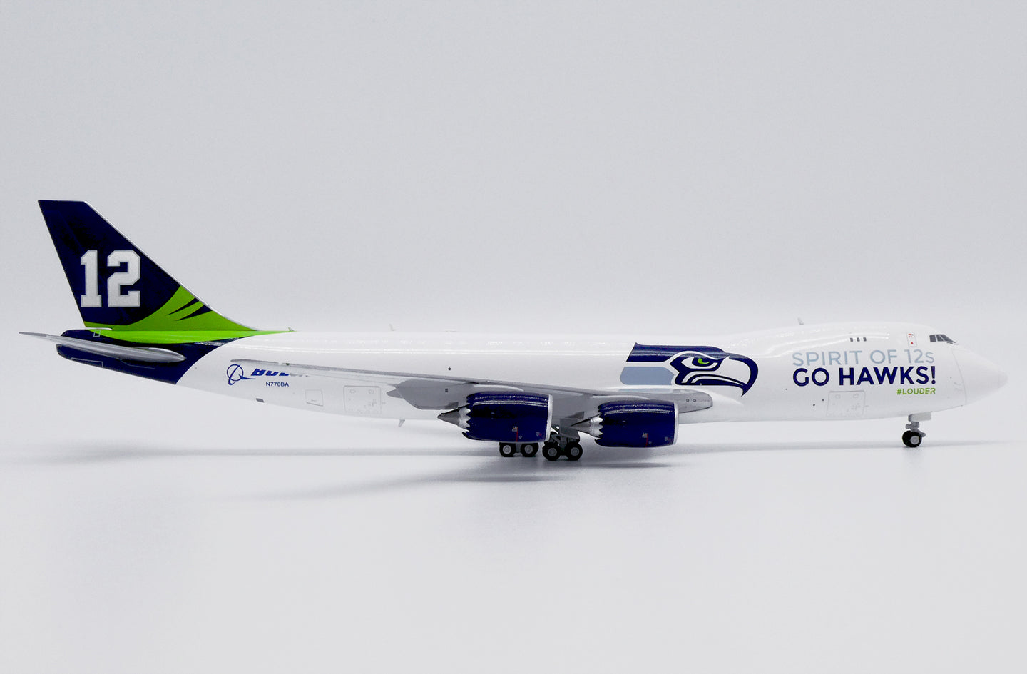 JC WINGS B747-8F BOEING COMPANY "SEATTLE SEAHAWKS" REG: N770BA