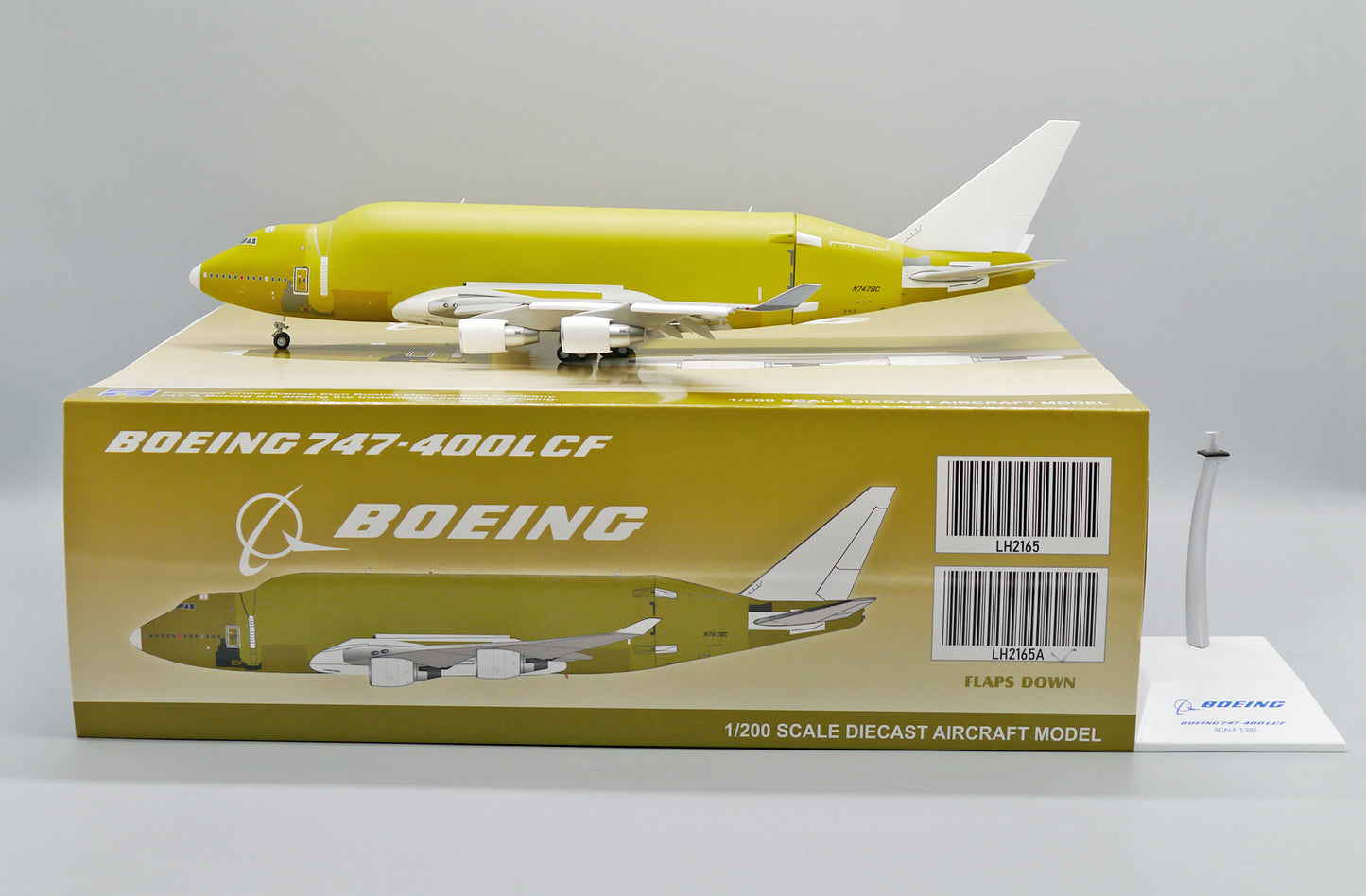 JC WINGS B747-400LCF BOEING COMPANY "BARE METAL" (FLAPS DOWN) REG: N747BC