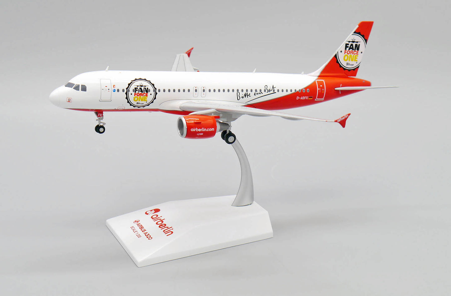 JC WINGS A320 AIR BERLIN "FAN FORCE ONE" REG: D-ABFK