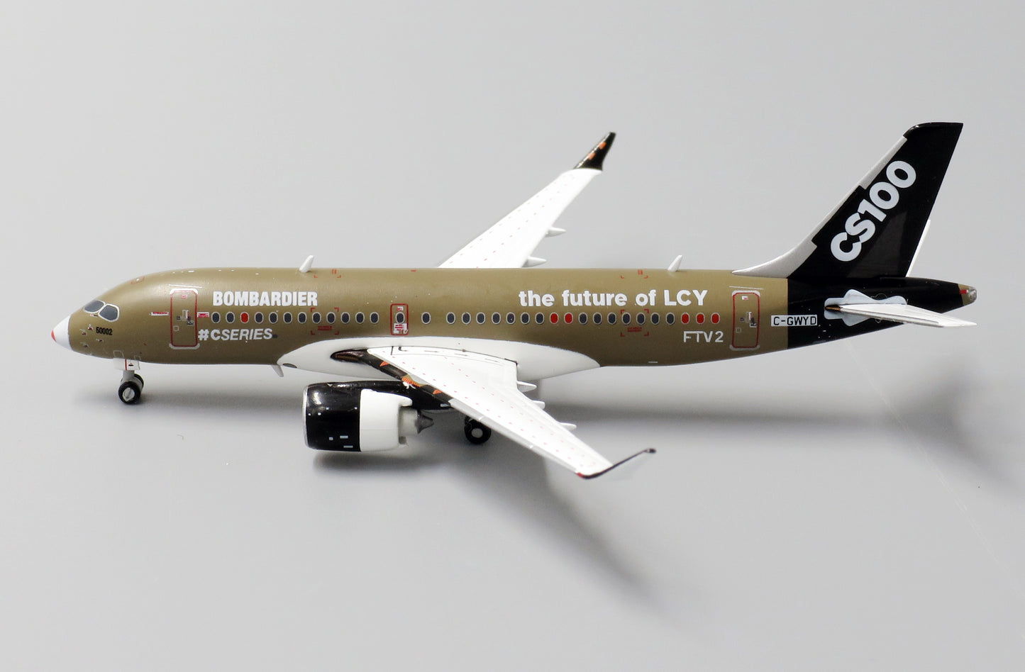 JC WINGS BOMBARDIER HOUSE COLOUR CS100 THE FUTURE OF LCY REG: C-GWYD