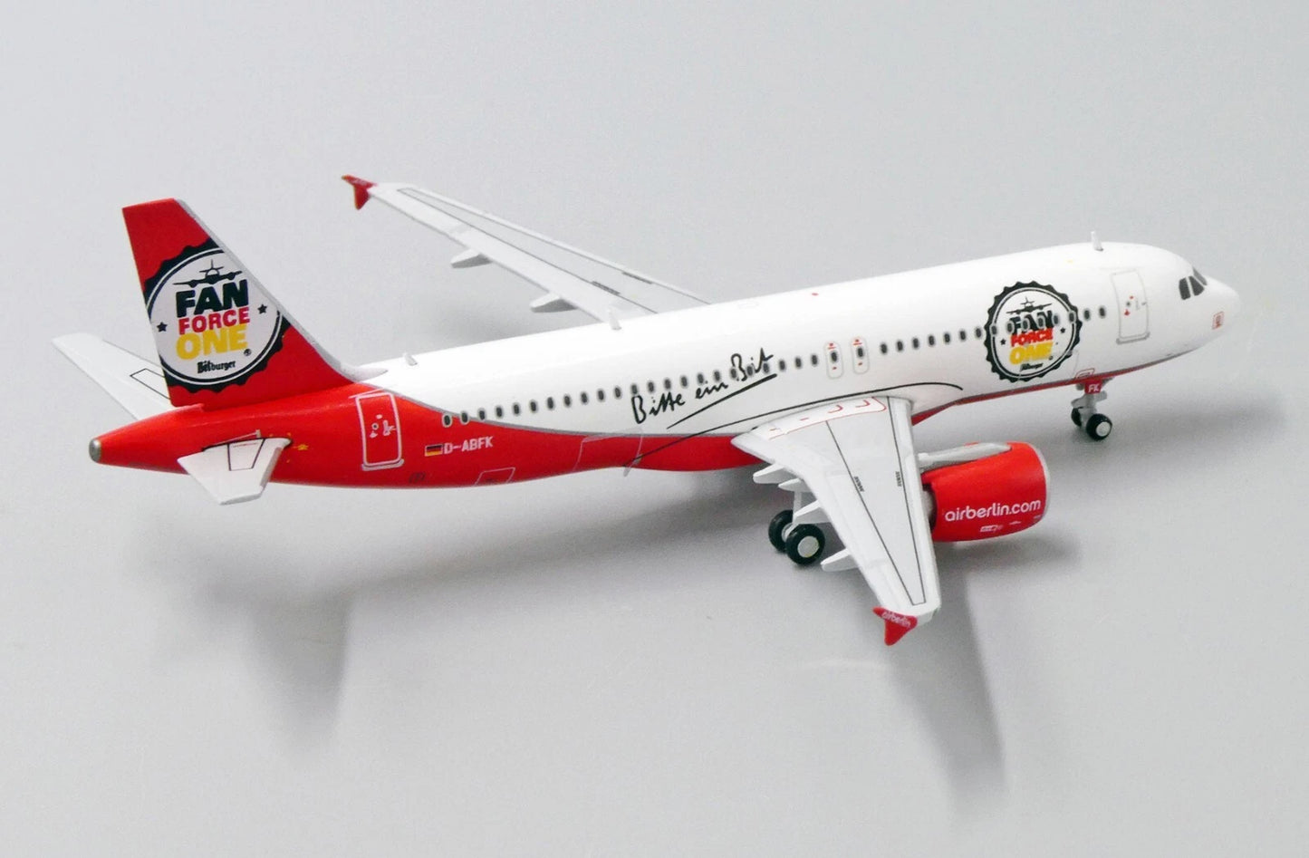 JC WINGS A320 AIR BERLIN "FAN FORCE ONE" REG: D-ABFK