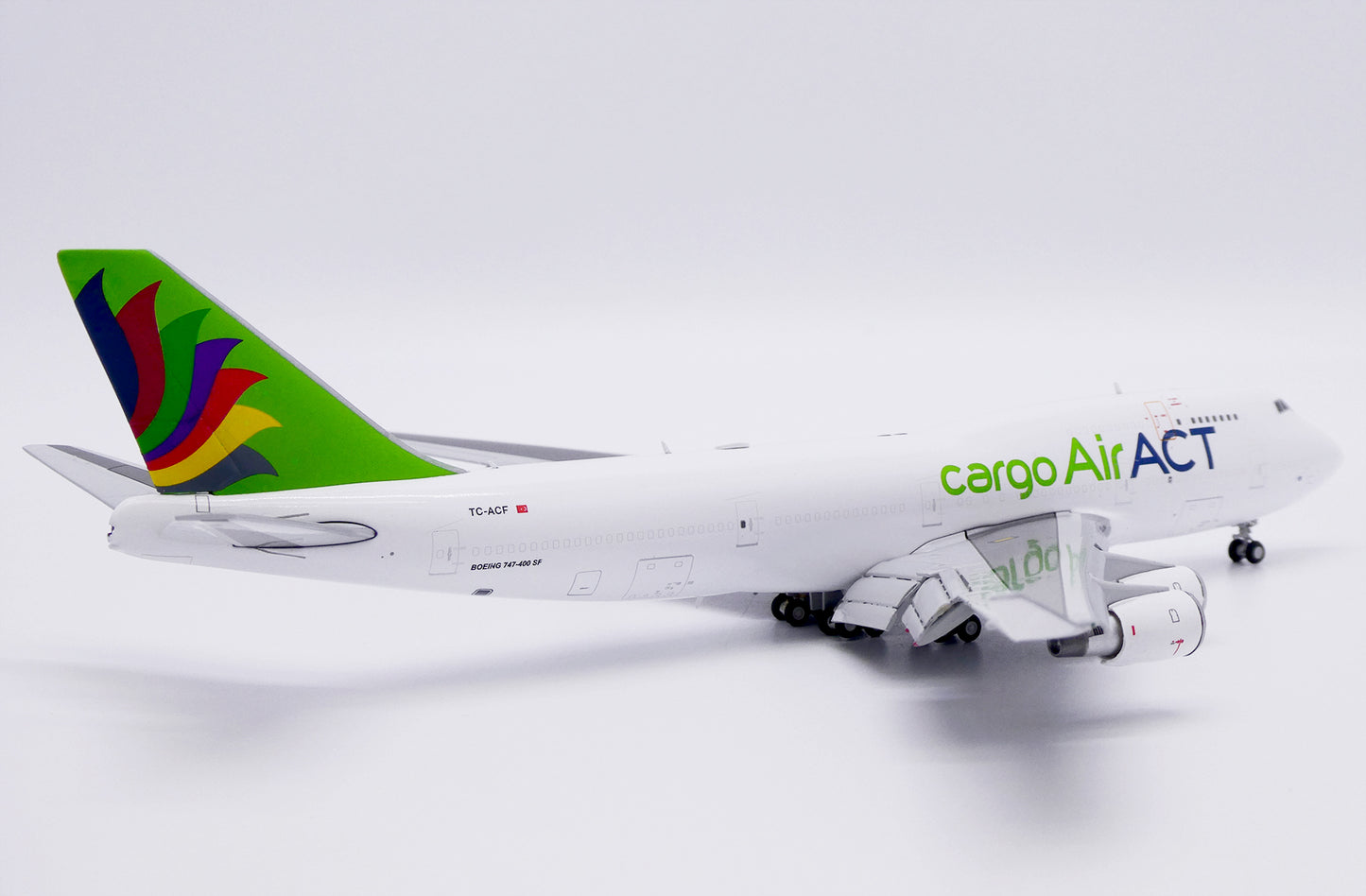 JC WINGS B747-400(BDSF) ACT AIRLINES (FLAPS DOWN) REG: TC-ACF