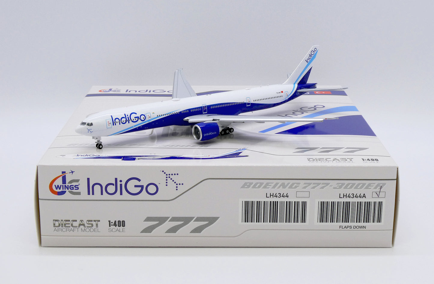 JCWINGS B777-300(ER) INDIGO FLAP DOWN REG: TC-LKD