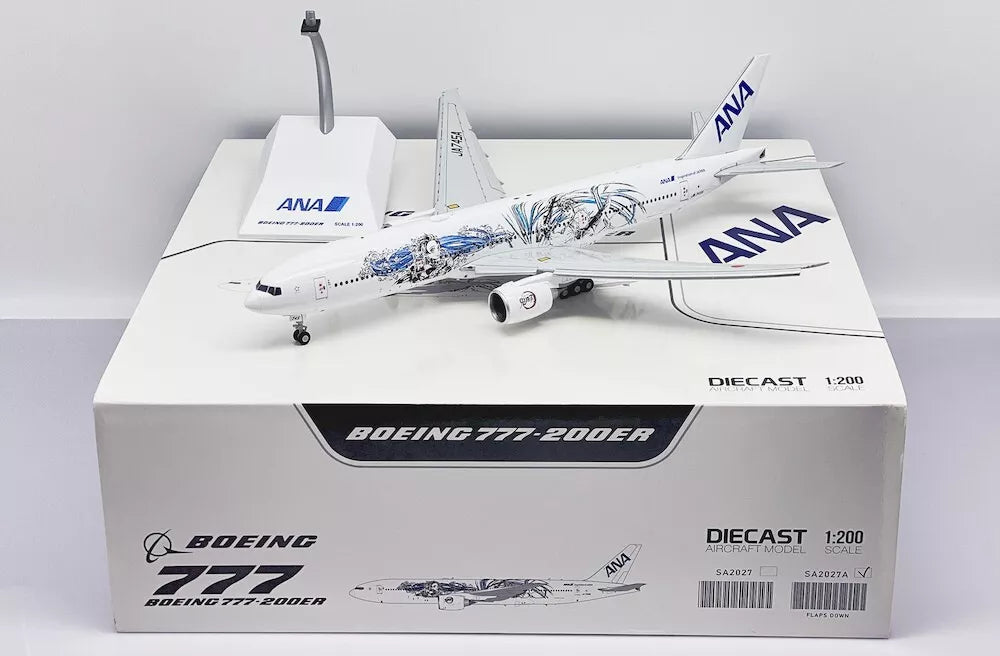 JC WINGS B777-200 ER ALL NIPPON AIRWAYS ((ANA) "DEMON SLAYER:KIMETSU NO YAIBA LIVERY" (FLAPS DOWN) REG: JA745A