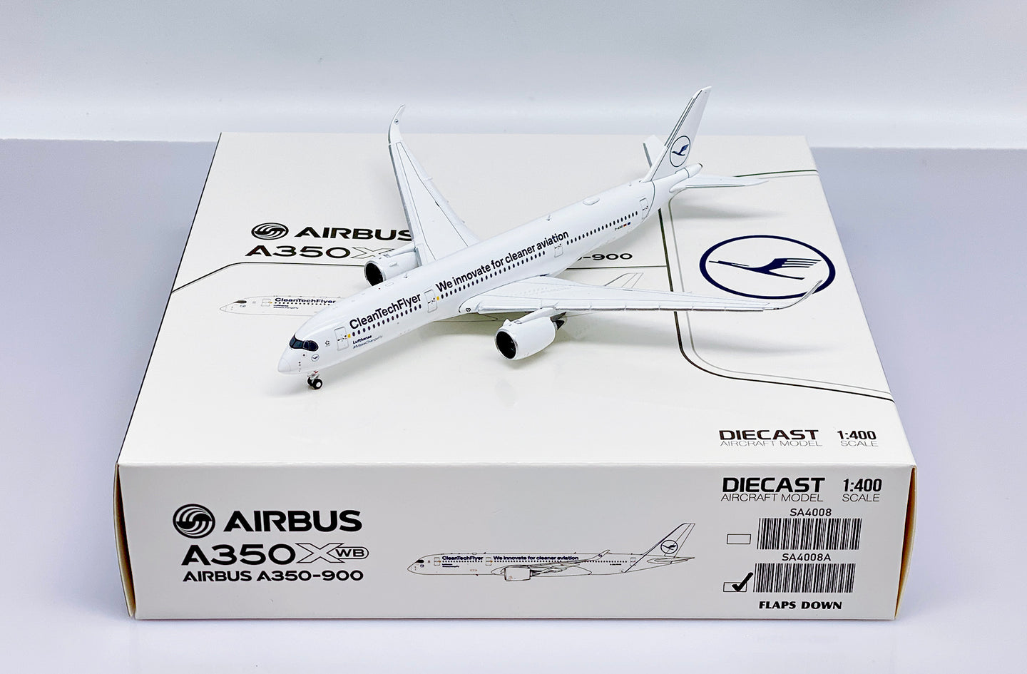 JC WINGS A350-900XWB LUFTHANSA "CLEANTECHFLYER" (FLAPS DOWN) REG: D-AIVD