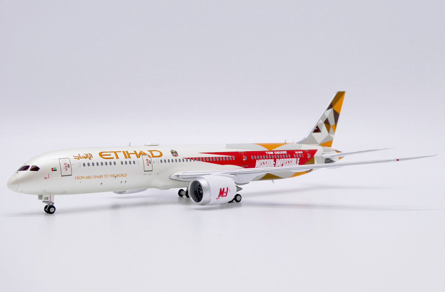 JC WINGS B787-9 DREAMLINER ETIHAD AIRWAYS "MISSION IMPOSSIBLE" (FLAPS DOWN) REG: A6-BLO