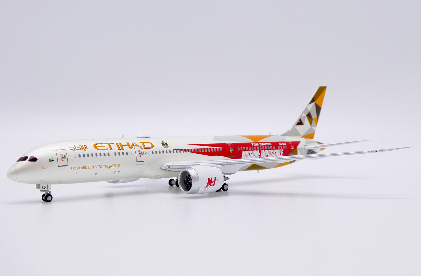 JC WINGS B787-9 DREAMLINER ETIHAD AIRWAYS "MISSION IMPOSSIBLE" (FLAPS DOWN) REG: A6-BLO