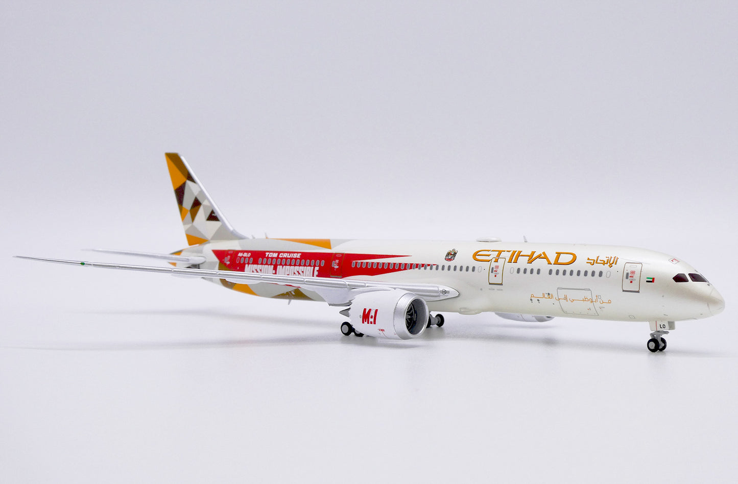 JC WINGS B787-9 DREAMLINER ETIHAD AIRWAYS "MISSION IMPOSSIBLE" (FLAPS DOWN) REG: A6-BLO