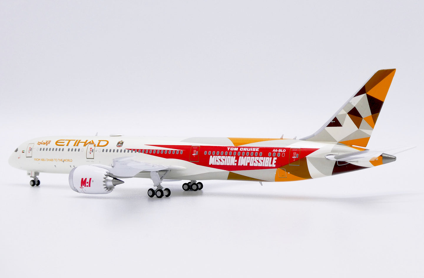JC WINGS B787-9 DREAMLINER ETIHAD AIRWAYS "MISSION IMPOSSIBLE" (FLAPS DOWN) REG: A6-BLO