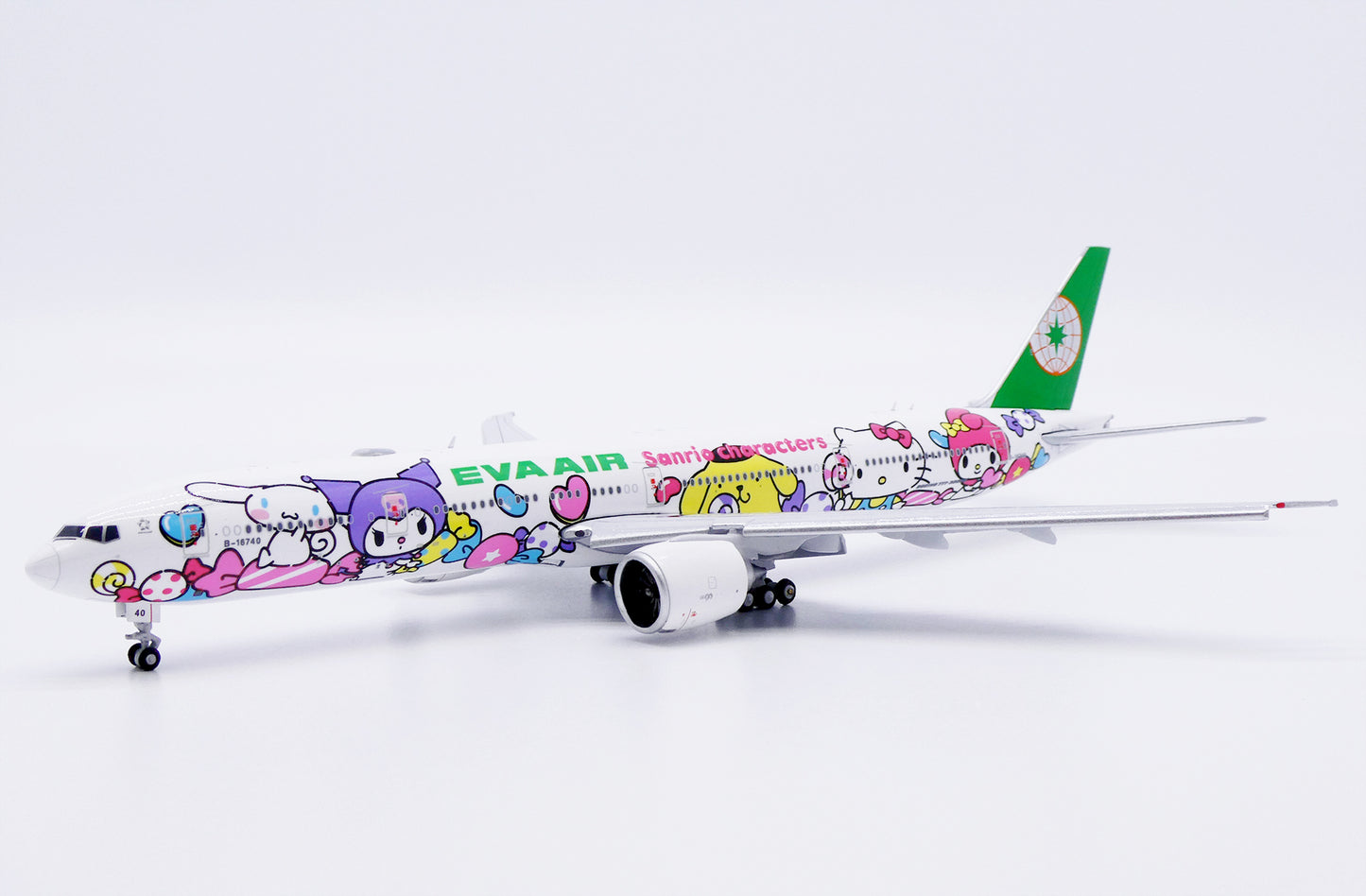 JC WINGS B777-300ER EVA AIR "LOLLY JET" (FLAPS DOWN) REG: B-16740