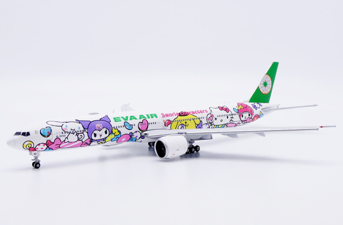 JC WINGS B777-300ER EVA AIR "LOLLY JET" (FLAPS DOWN) REG: B-16740