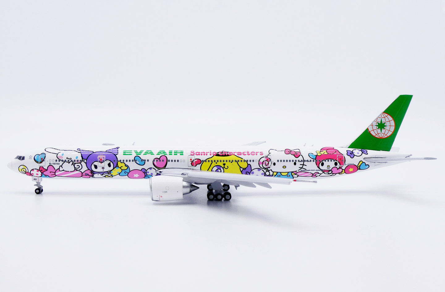JC WINGS B777-300ER EVA AIR "LOLLY JET" (FLAPS DOWN) REG: B-16740