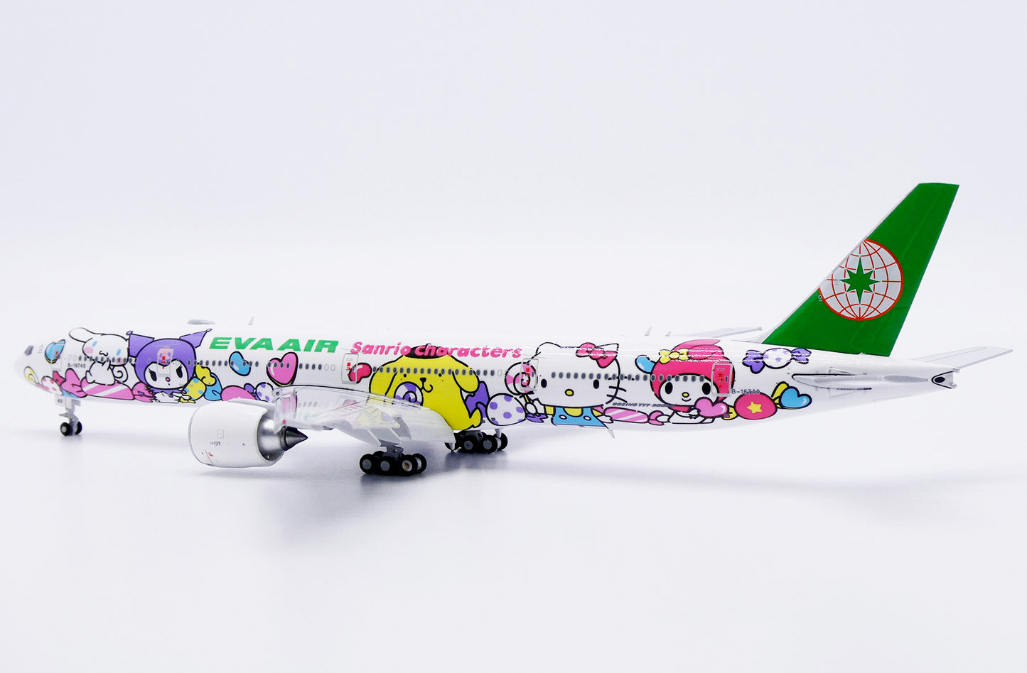 JC WINGS B777-300ER EVA AIR "LOLLY JET" (FLAPS DOWN) REG: B-16740