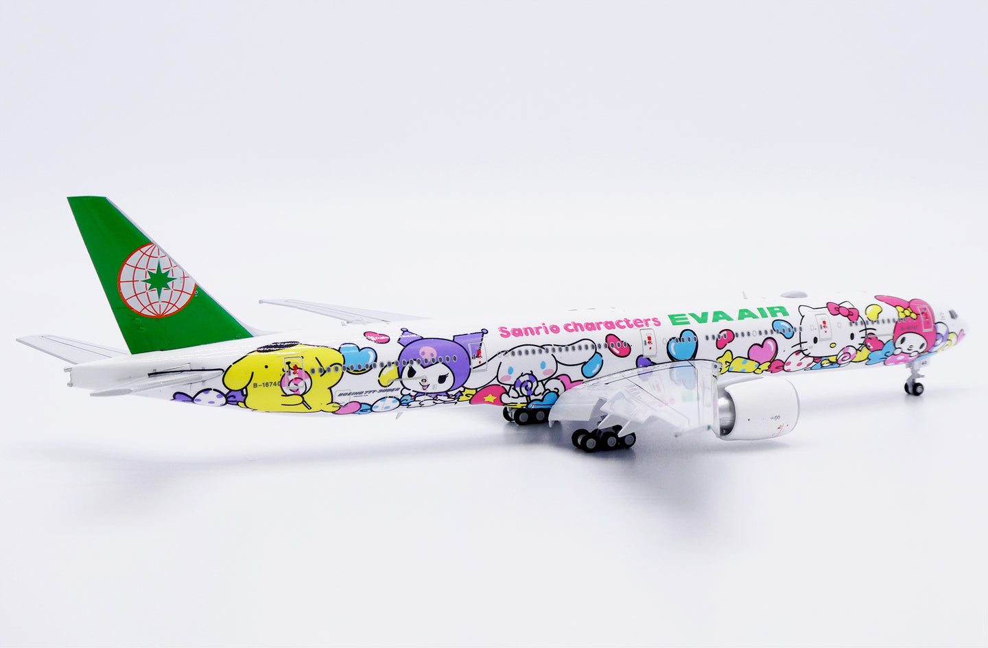 JC WINGS B777-300ER EVA AIR "LOLLY JET" (FLAPS DOWN) REG: B-16740