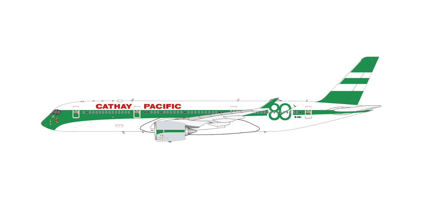 JC WINGS A350-900XWB CATHAY PACIFIC "80TH ANNIVERSARY" (FLAPS DOWN) REG: B-LRJ