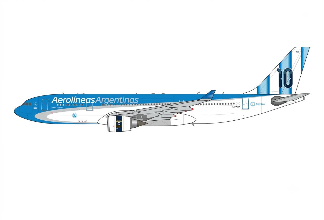 JC WINGS A330-200 AEROLINEAS ARGENTINAS "ARGENTINA NATIONAL FOOTBALL TEAM" REG: LV-KAN