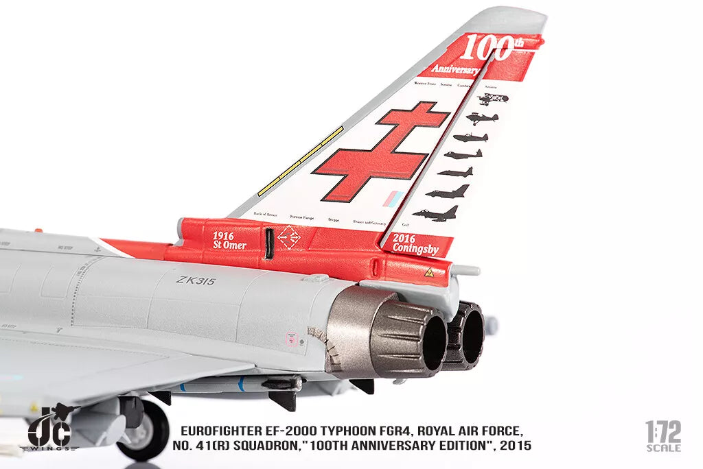 JC WINGS MILITARY EUROFIGHTER TYPHOON EF-2000 FGR4 ROYAL AIR FORCE NO. 41(R) SQUADRON "100TH ANNIVERSARY EDITION" 2015
