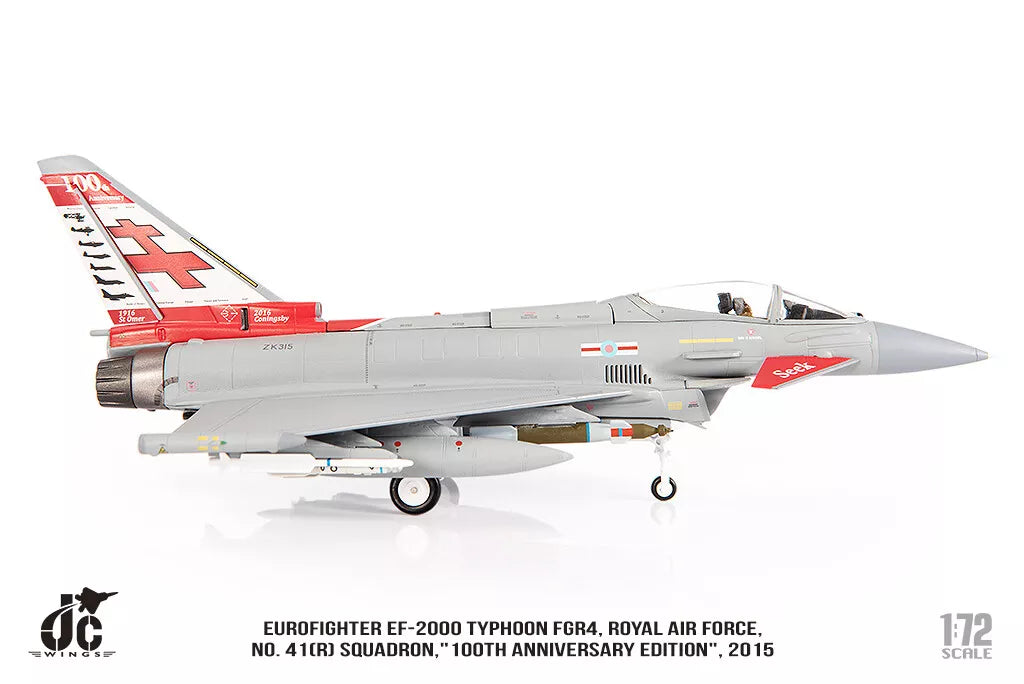 JC WINGS MILITARY EUROFIGHTER TYPHOON EF-2000 FGR4 ROYAL AIR FORCE NO. 41(R) SQUADRON "100TH ANNIVERSARY EDITION" 2015