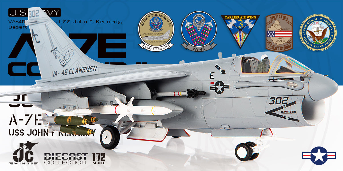JC WINGS A-7E CORSAIR II U.S NAVY VA-45 CLANSMEN DESERT STORM 1991