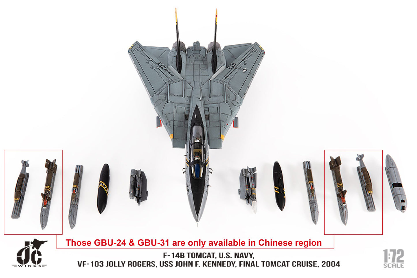 JC WINGS MILITARY F-14B TOMCAT U.S. NAVY VF-103 JOLLY ROGERS FINAL TOMCAT CRUISE 2004
