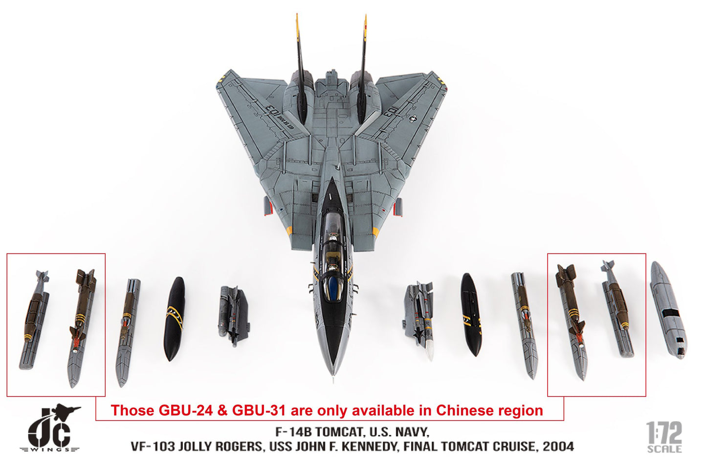 JC WINGS MILITARY F-14B TOMCAT U.S. NAVY VF-103 JOLLY ROGERS FINAL TOMCAT CRUISE 2004