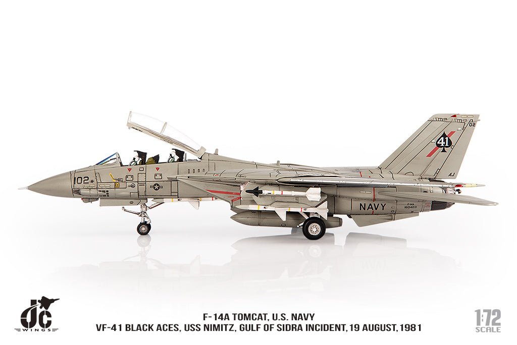 JC WINGS F-14A TOMCAT U.S. NAVY VF-41 BLACK ACES USS NIMITZ GULF OF SIDRA INCIDENT19 AUGUST 1981