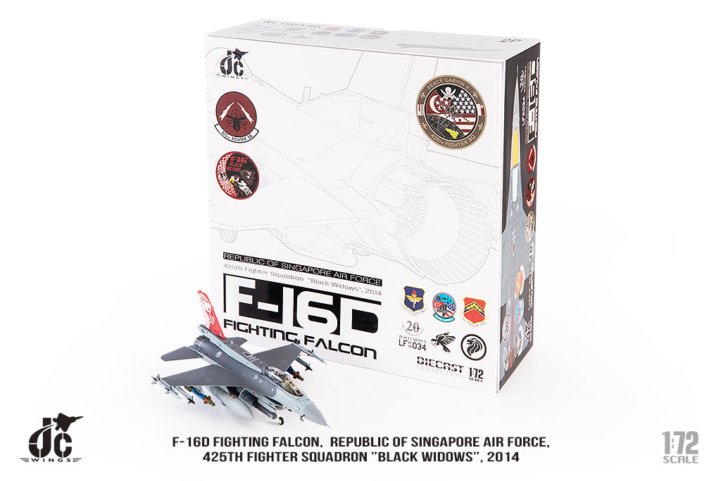 JC WINGS F-16D FIGHTING FALCON REPUBLIC OF SINGAPORE AIR FORCE 425TH FIGHTER SQUADRON "BLACK WIDOWS"