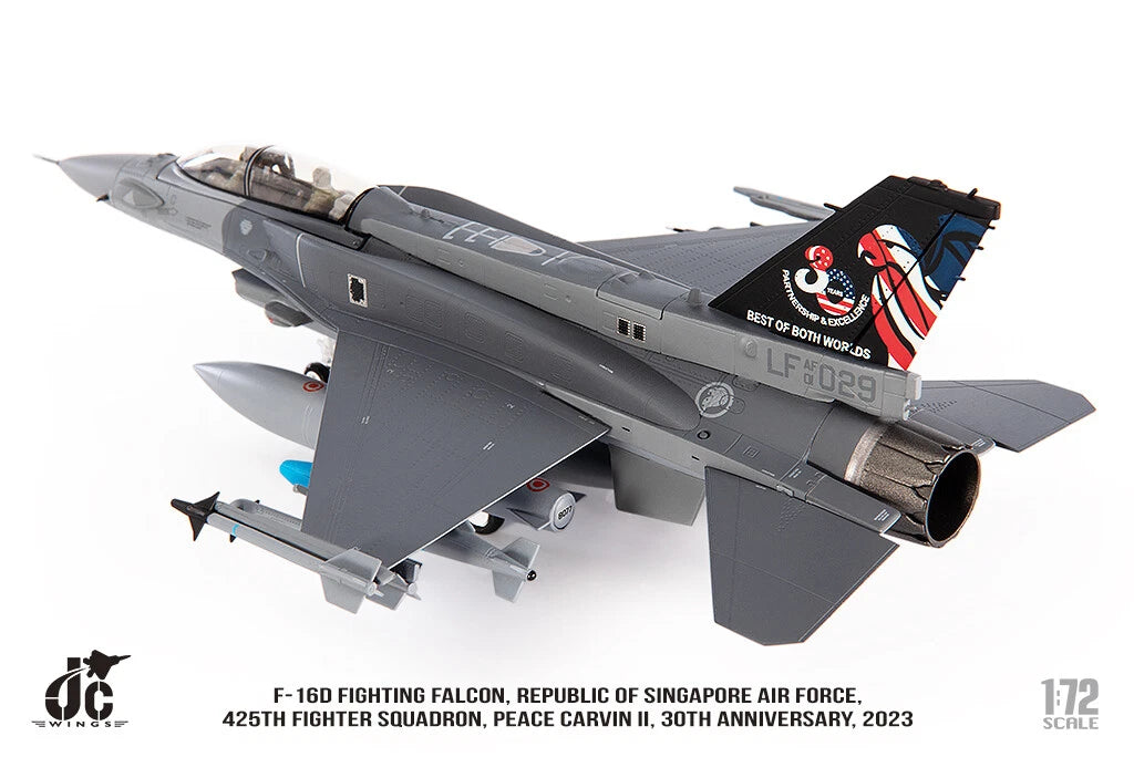 JC WINGS MILITARY F-16D F-16D FIGHTING FALCON REPUBLIC OF SINGAPORE AIR FORCE 425TH FIGHTER SQUADRON PEACE CARVIN II 30TH ANNIVERSARY 2023