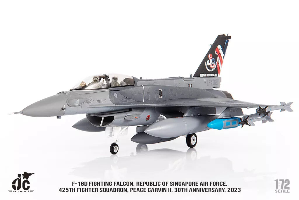 JC WINGS MILITARY F-16D F-16D FIGHTING FALCON REPUBLIC OF SINGAPORE AIR FORCE 425TH FIGHTER SQUADRON PEACE CARVIN II 30TH ANNIVERSARY 2023