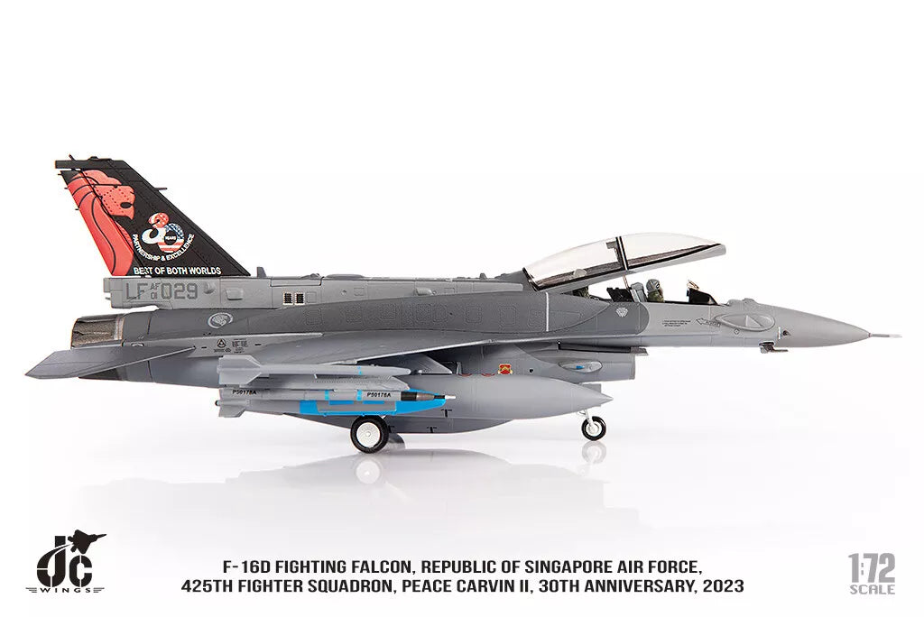 JC WINGS MILITARY F-16D F-16D FIGHTING FALCON REPUBLIC OF SINGAPORE AIR FORCE 425TH FIGHTER SQUADRON PEACE CARVIN II 30TH ANNIVERSARY 2023