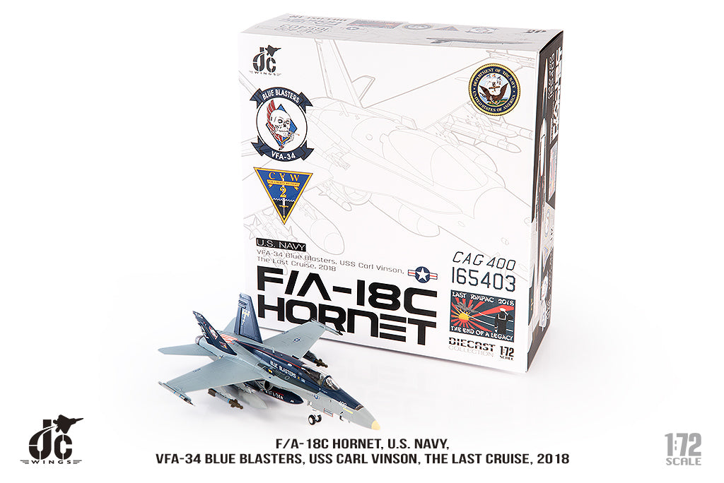 JC WINGS MILITARY F/A-18C HORNET U.S. NAVY VFA-34 BLUE BLASTERS THE LAST CRUISE 2018