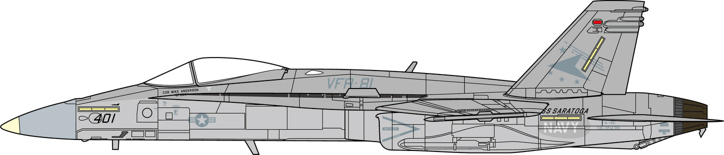 JC WINGS F/A-18C HORNET U.S. NAVY VFA-81 SUNLINERS DESERT STORM 1991
