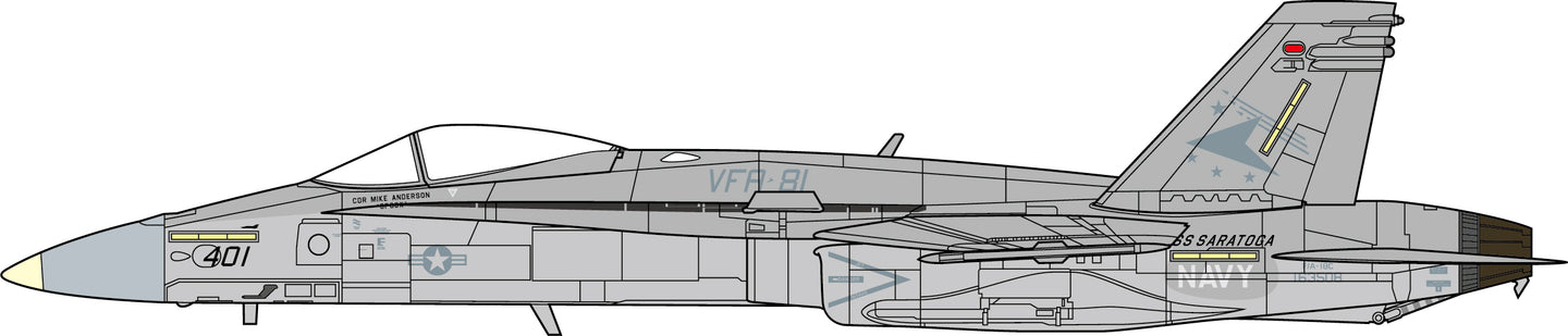 JC WINGS F/A-18C HORNET U.S. NAVY VFA-81 SUNLINERS DESERT STORM 1991