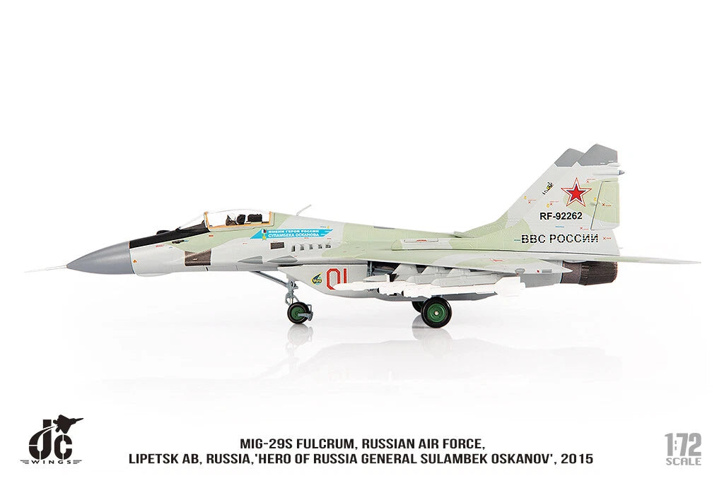 JC WINGS MILITARY MIG-29S FULCRUM RUSSIAN AIR FORCE HERO OF RUSSIA GENERAL SULAMBEK OSKANOV 2015