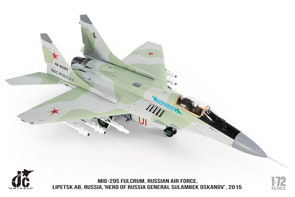JC WINGS MILITARY MIG-29S FULCRUM RUSSIAN AIR FORCE HERO OF RUSSIA GENERAL SULAMBEK OSKANOV 2015