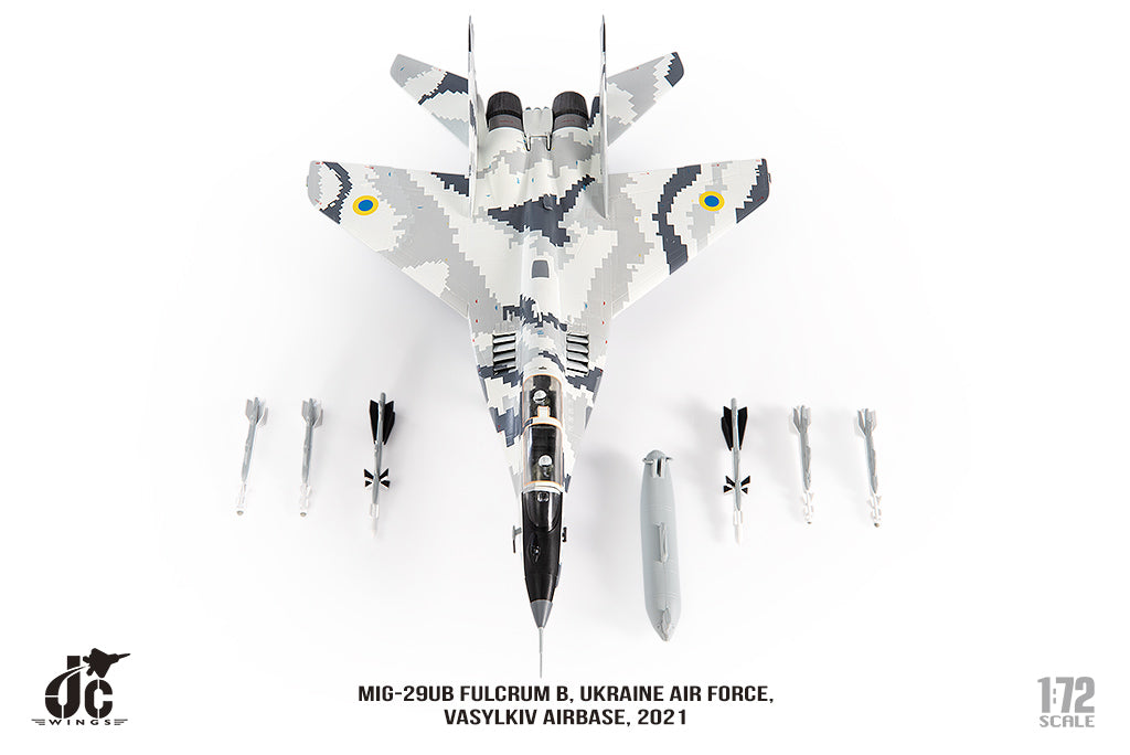 JC WINGS MILITARY MIG-29UB FULCRUM B UKRAINE AIR FORCE VASYLKIV AIRBASE 2021