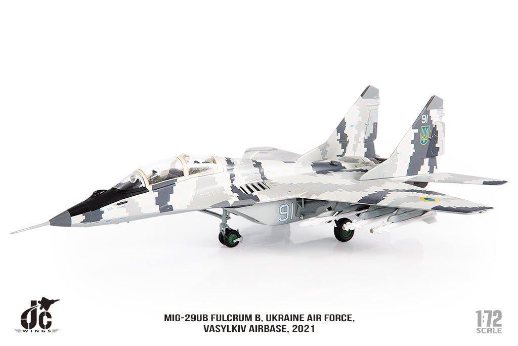 JC WINGS MILITARY MIG-29UB FULCRUM B UKRAINE AIR FORCE VASYLKIV AIRBASE 2021