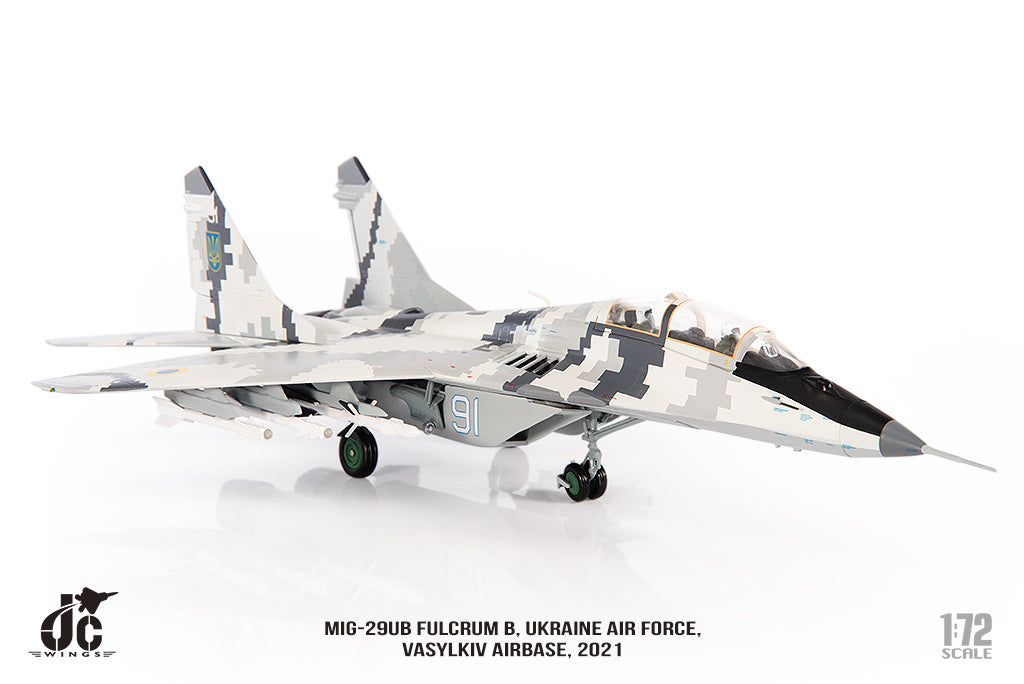 JC WINGS MILITARY MIG-29UB FULCRUM B UKRAINE AIR FORCE VASYLKIV AIRBASE 2021