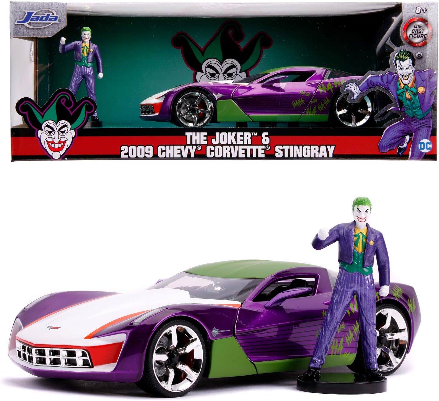 JADA 2009 CHEVY CORVETTE STINGRAY WITH JOKER FIGURE