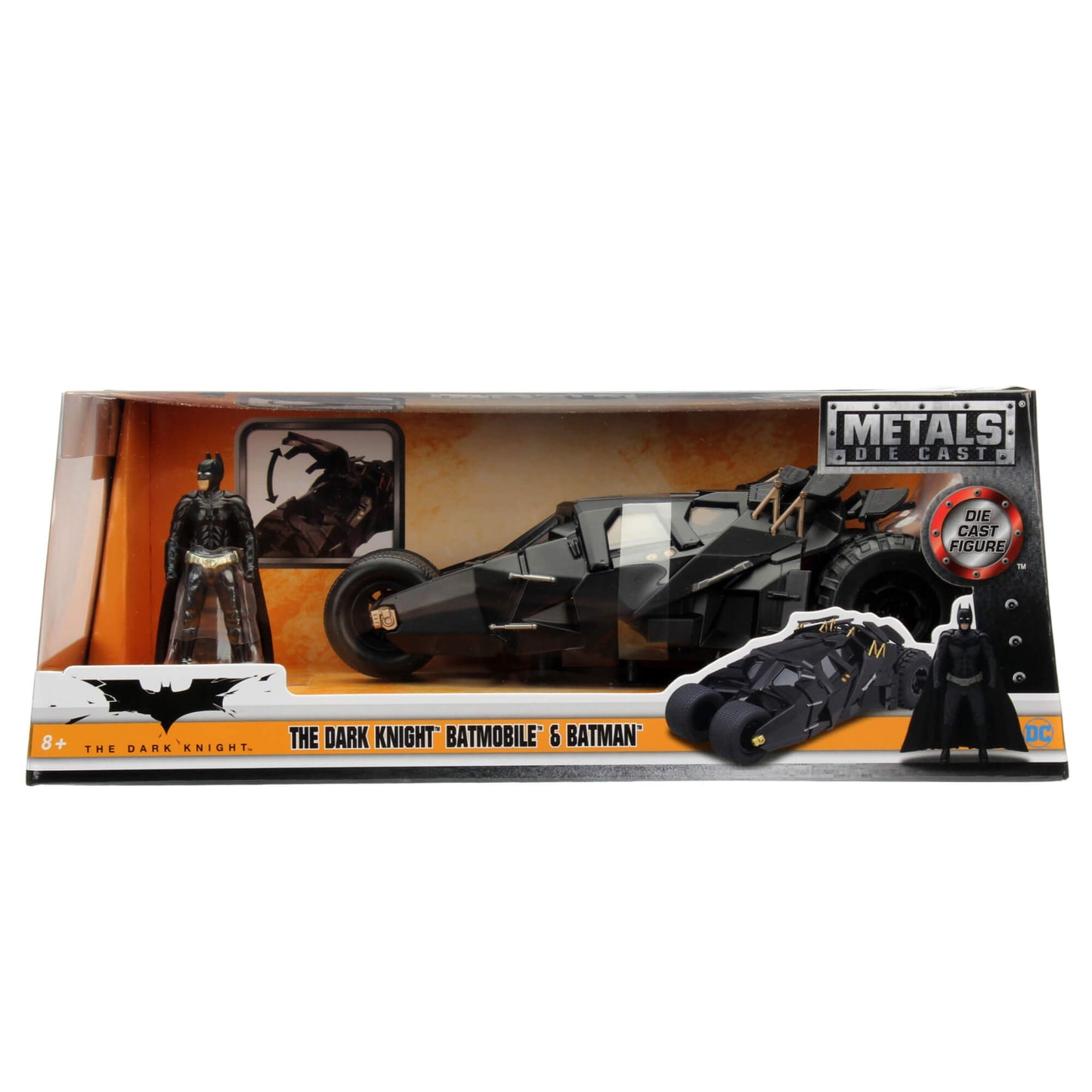 JADA TUMBLER BATMOBILE AND DARK KNIGHT BATMAN FIGURE