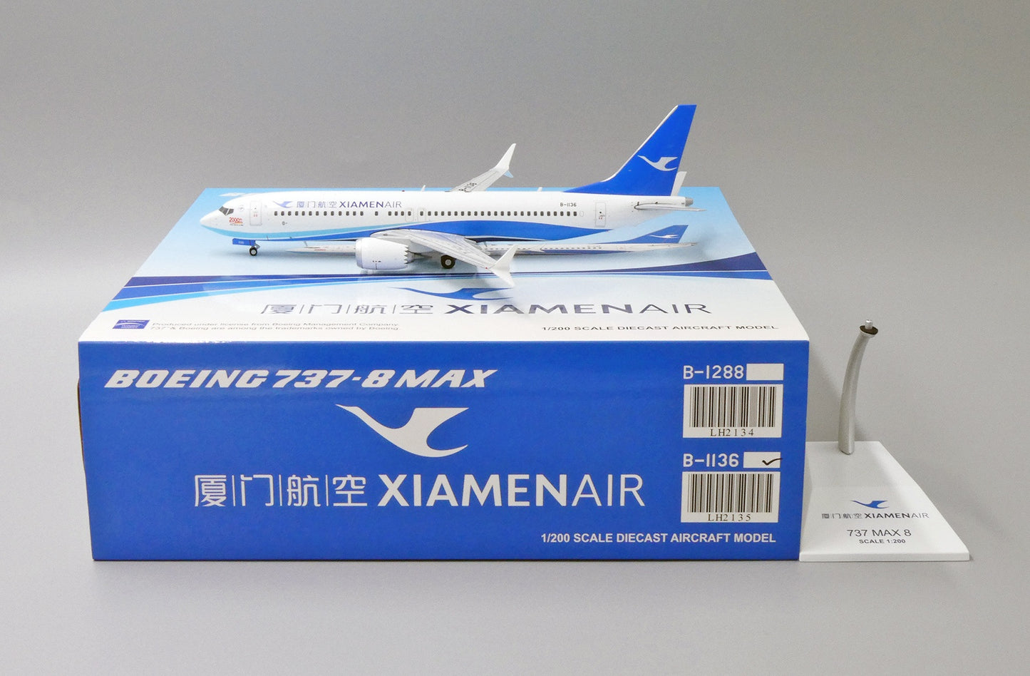 JC WINGS B737-8 MAX XIAMEN AIRLINES "2000TH" REG: B-1136