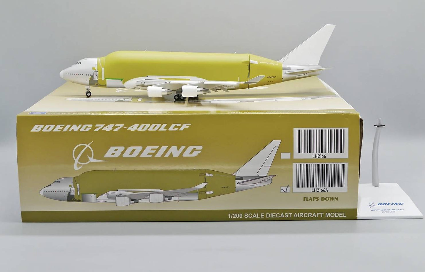 JC WINGS B747-400 (LCF) BOEING COMPANY "BAREMETAL VERSION" (FLAPS DOWN) REG: N747BC