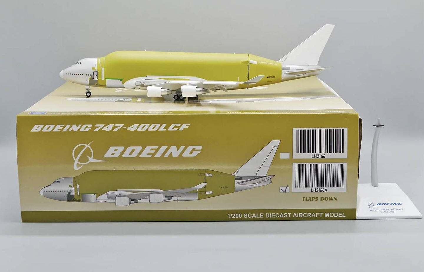 JC WINGS B747-400 (LCF) BOEING COMPANY "BAREMETAL VERSION" (FLAPS DOWN) REG: N747BC