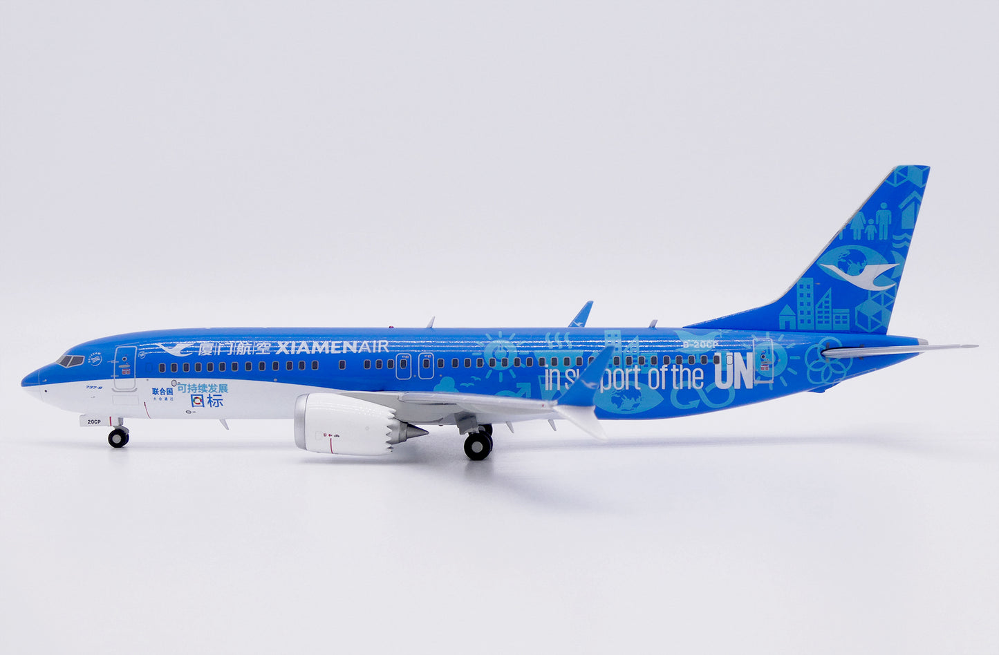 JC WINGS B737 MAX 8 XIAMEN AIRLINES "IN SUPPORT OF THE UN" REG: B-20CP