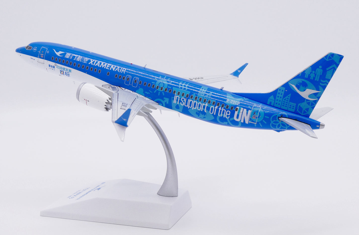 JC WINGS B737 MAX 8 XIAMEN AIRLINES "IN SUPPORT OF THE UN" REG: B-20CP