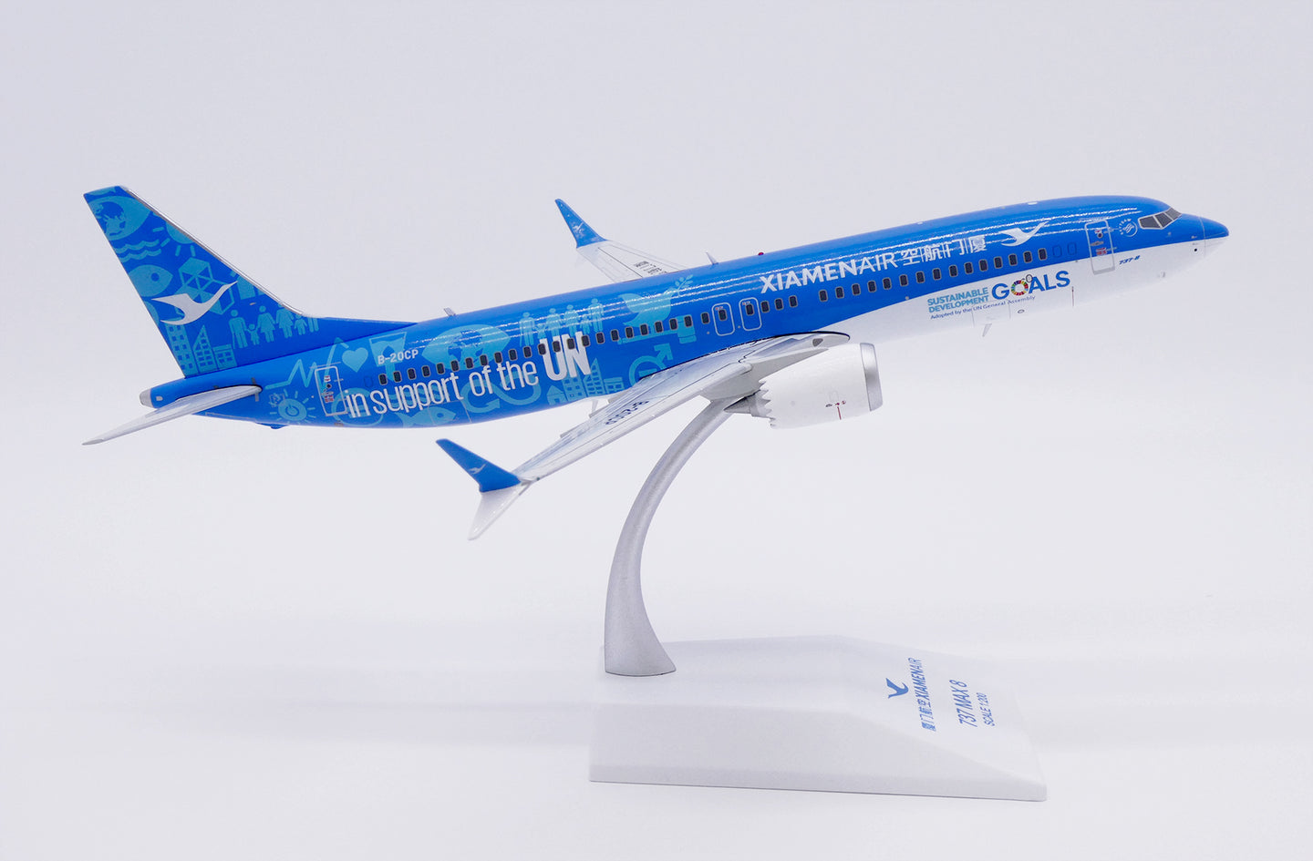JC WINGS B737 MAX 8 XIAMEN AIRLINES "IN SUPPORT OF THE UN" REG: B-20CP