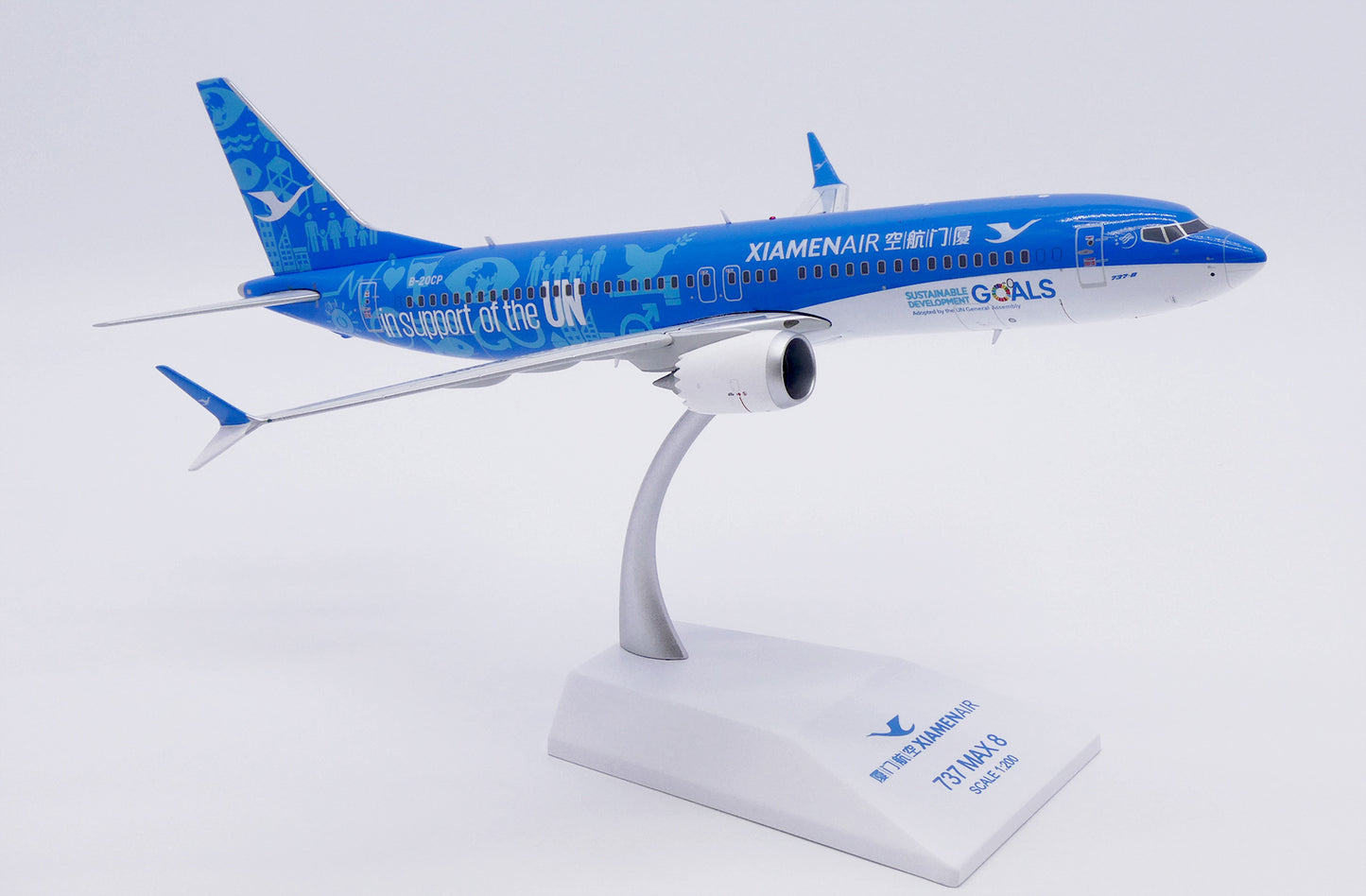 JC WINGS B737 MAX 8 XIAMEN AIRLINES "IN SUPPORT OF THE UN" REG: B-20CP