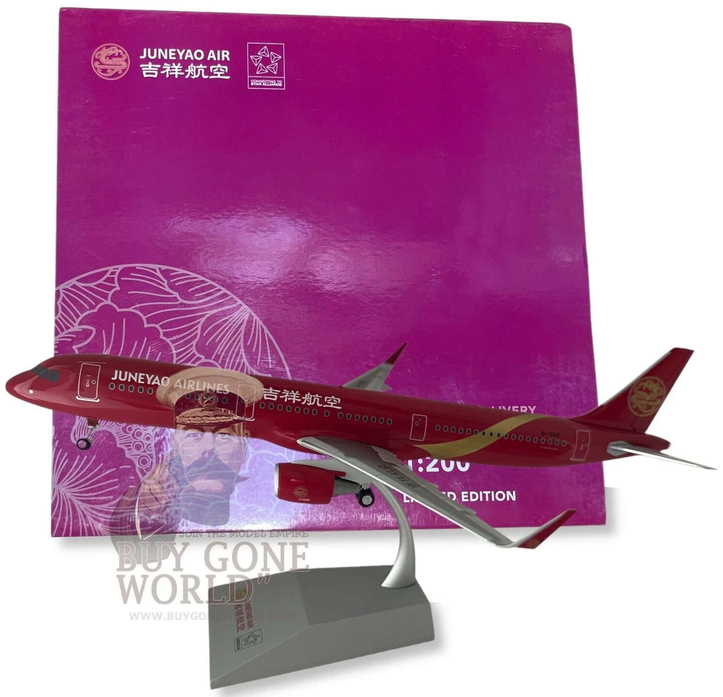 JC WINGS A321 JUNEYAO AIRLINES "CHINESE RED LIVERY" REG: B-1808