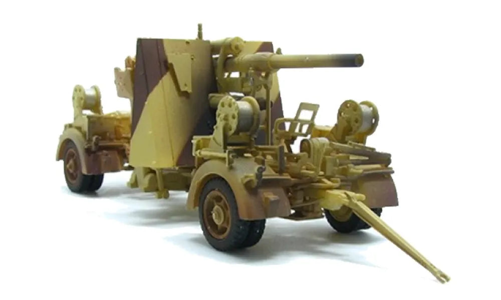 PRECISION MODEL ART GERMAN ARMY AFRICA KORPS 88MM FLAK 36 & TRAILER